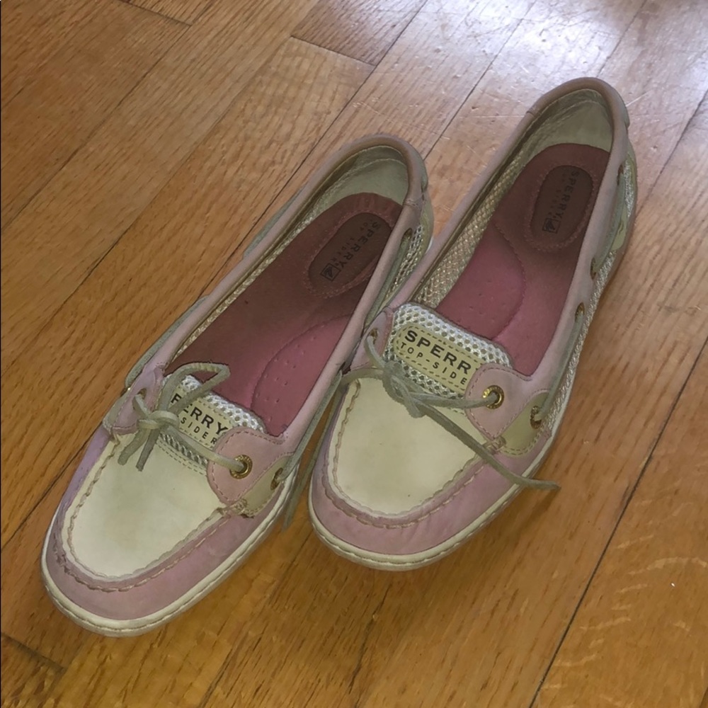 Gently worn pink sperrys